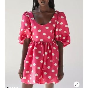 Polka Dot Puffball Mini Dress